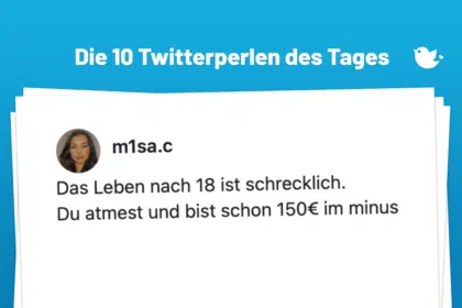 Die Twitterperlen des Tages vom 30. Januar 2025: Das Leben nach 18 ist schrecklich. Du atmest und bist schon 150€ im minus