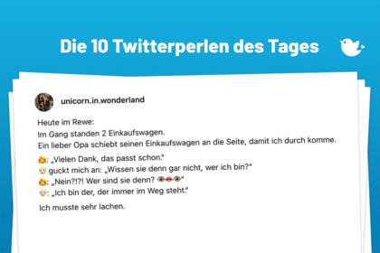Heute im Rewe: Im Gang standen 2 Einkaufswagen. Ein lieber Opa schiebt seinen Einkaufswagen an die Seite, damit ich durch komme. →: „Vielen Dank, das passt schon." © guckt mich an: „Wissen sie denn gar nicht, wer ich bin?" 9: „Nein?!?! Wer sind sie denn? 2: „Ich bin der, der immer im Weg steht." Ich musste sehr lachen. 35 Antworten • Gefällt 5.3K Ma€
