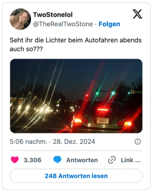 Seht ihr die Lichter beim Autofahren abends auch so???