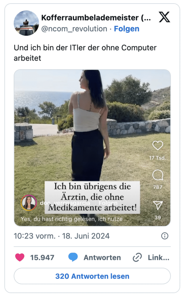 Und ich bin der ITler der ohne Computer arbeitet

