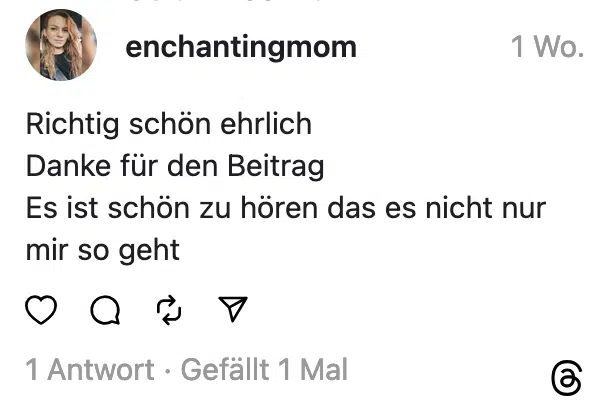 Richtig schön ehrlich Danke für den Beitrag Es ist schön zu hören das es nicht nur mir so geht