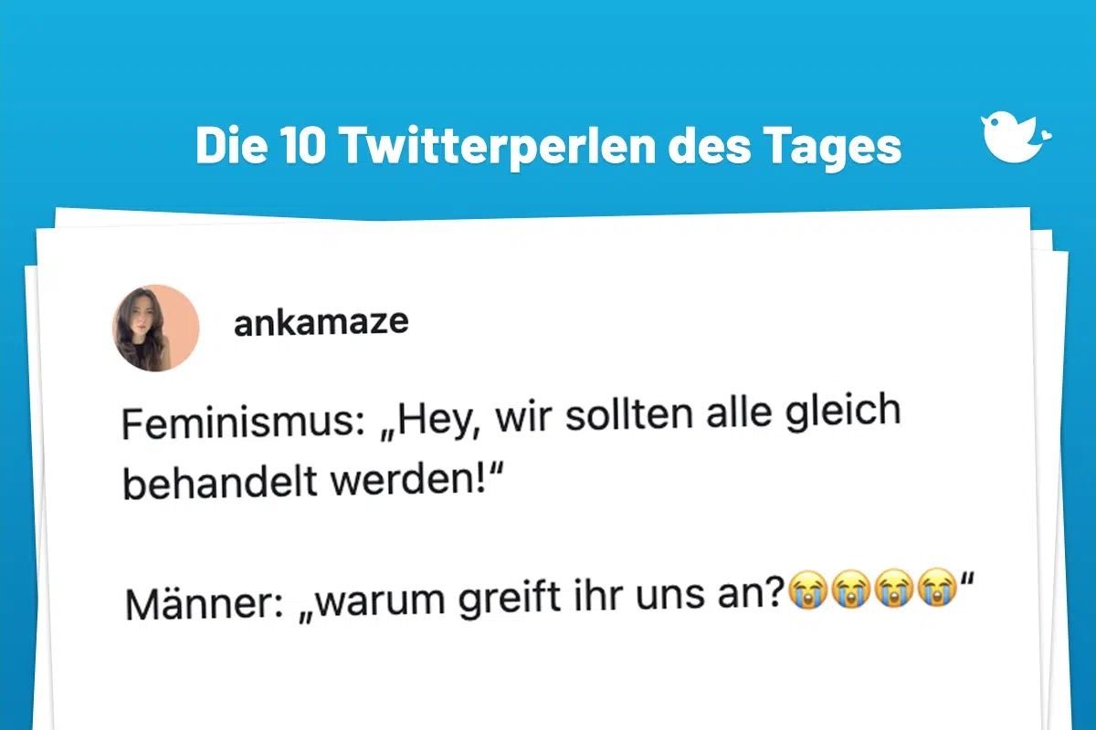 Die 10 Twitterperlen des Tages vom 12. Januar 2025: Feminismus: „Hey, wir sollten alle gleich behandelt werden!“ Männer: „warum greift ihr uns an?😭😭😭😭“