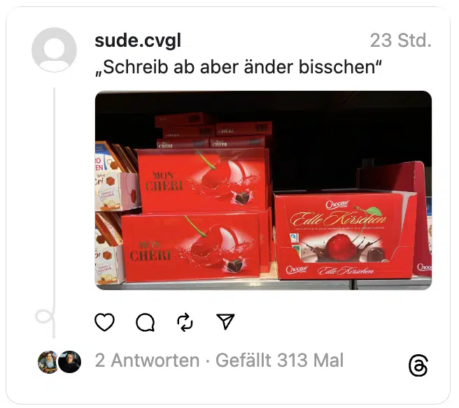 „Schreib ab aber änder bisschen“