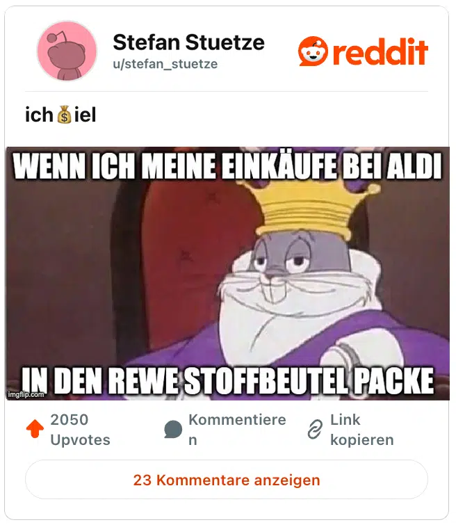 Wie ich meine Einkäufe bei Aldi in den Rewe Stoffbeutel packe