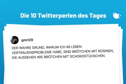 DER WAHRE GRUND, WARUM ICH IM LEBEN VERTRAUENSPROBLEME HABE, SIND BRÖTCHEN MIT ROSINEN, DIE AUSSEHEN WIE BRÖTCHEN MIT SCHOKOSTÜCKCHEN.