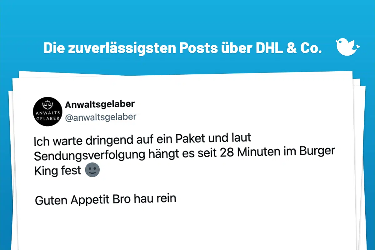 Ich warte dringend auf ein Paket und laut Sendungsverfolgung hängt es seit 28 Minuten im Burger King fest 🌚 Guten Appetit Bro hau rein