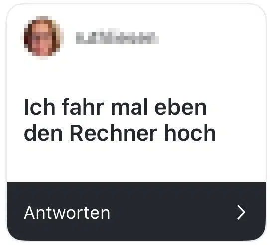 ich fahre mal eben den rechner hoch