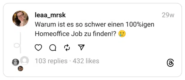 Warum ist es so schwer einen 100%igen Homeoffice Job zu finden!? 🥲
