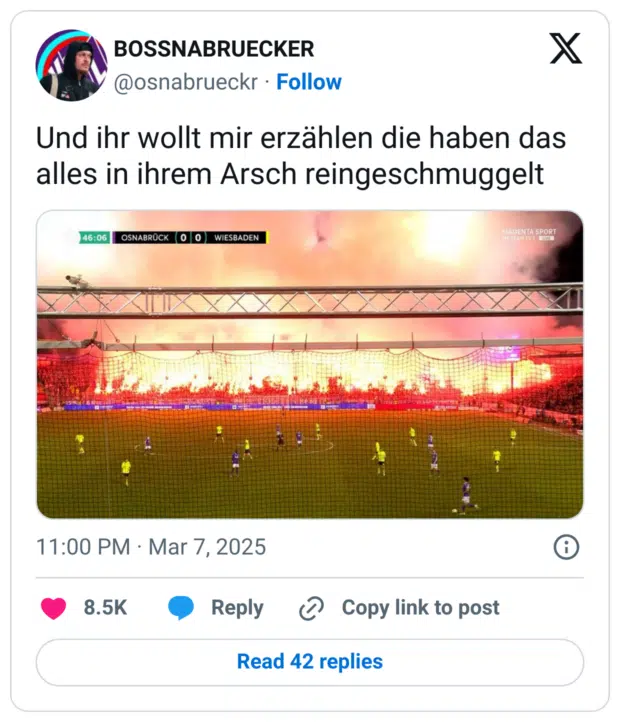 Und ihr wollt mir erzählen die haben das alles in ihrem Arsch reingeschmuggelt