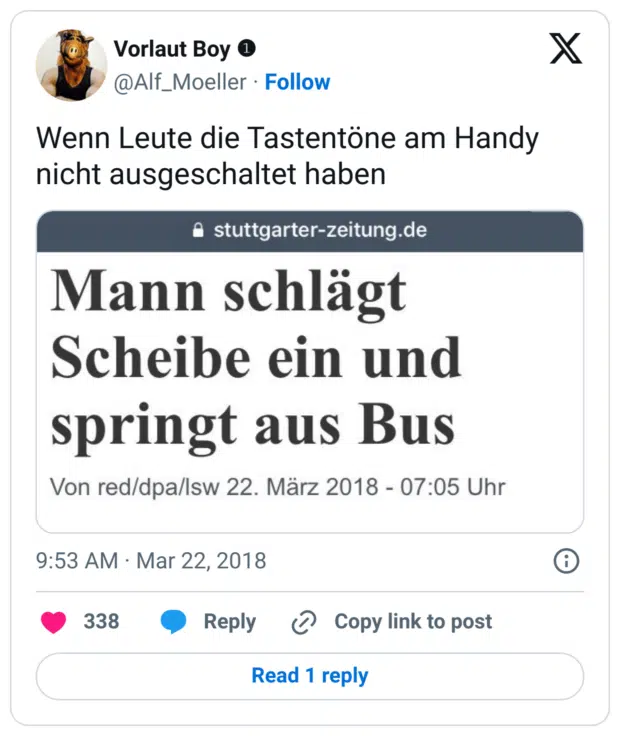 Wenn Leute die Tastentöne am Handy nicht ausgeschaltet haben
