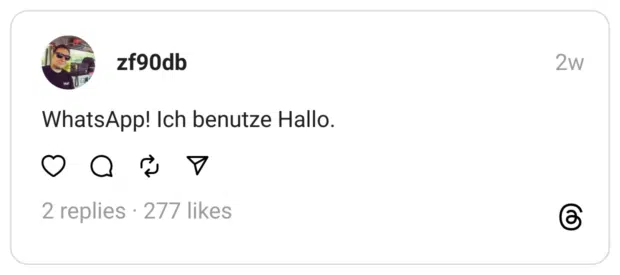 WhatsApp! Ich benutze Hallo.
