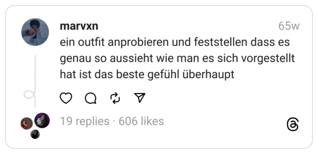 ein outfit anprobieren und feststellen dass es genau so aussieht wie man es sich vorgestellt hat ist das beste gefühl überhaupt