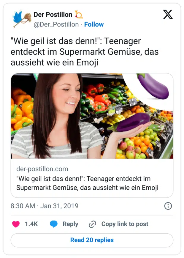 "Wie geil ist das denn!": Teenager entdeckt im Supermarkt Gemüse, das aussieht wie ein Emoji