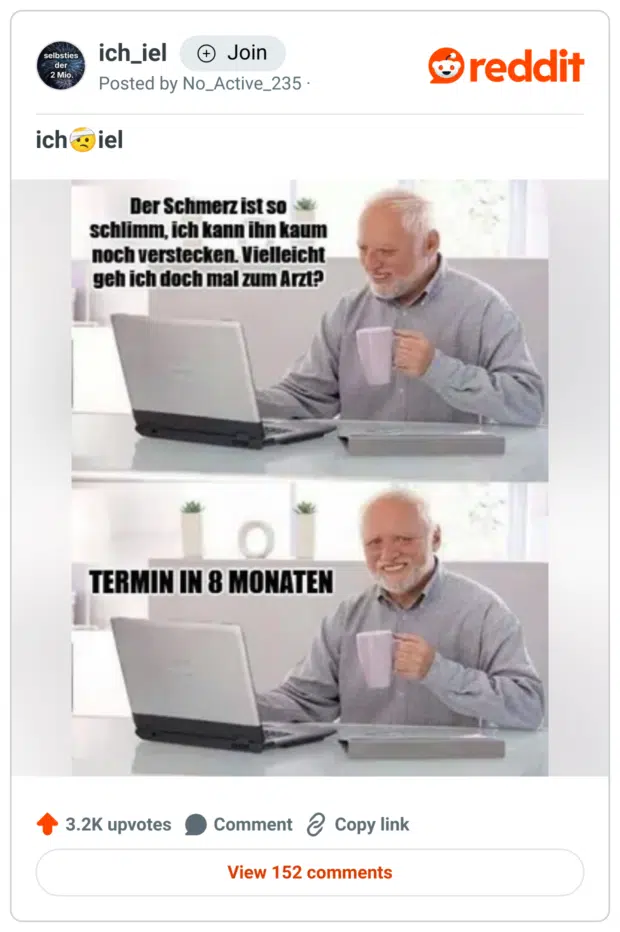 Termin in acht Monaten
