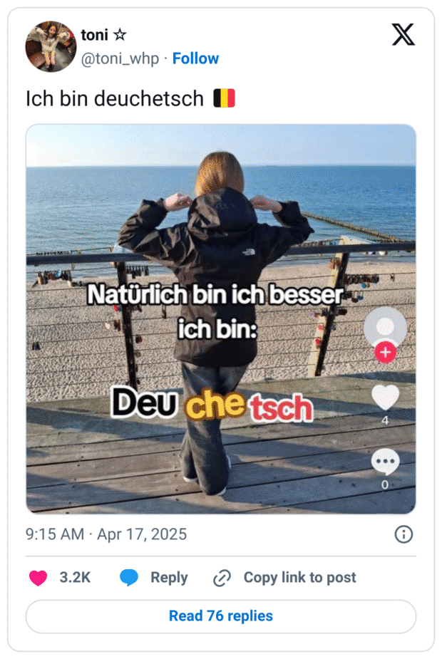 Ich bin deuchetsch 🇧🇪
