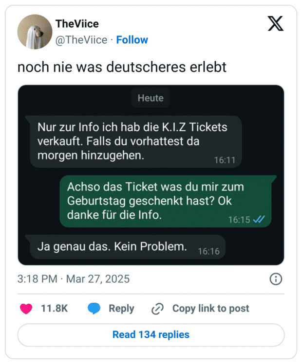 noch nie was deutscheres erlebt
