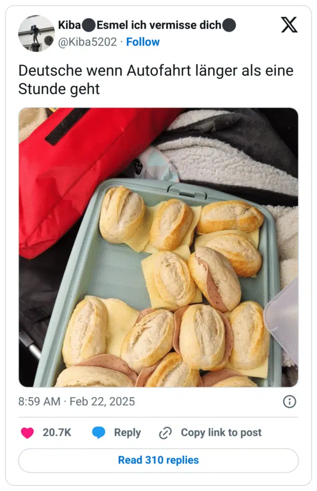 Deutsche wenn Autofahrt länger als eine Stunde geht
