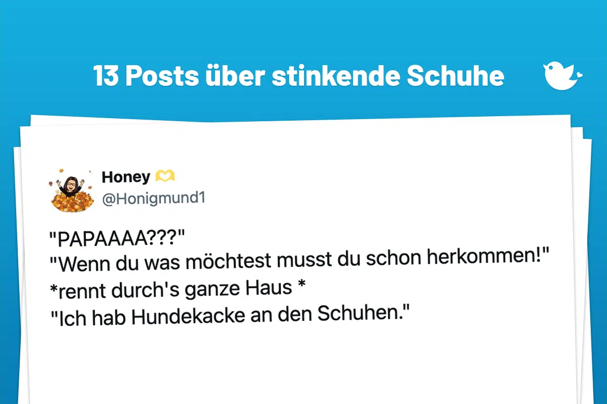 "PAPAAAA???" "Wenn du was möchtest musst du schon herkommen!" *rennt durch's ganze Haus * "Ich hab Hundekacke an den Schuhen."