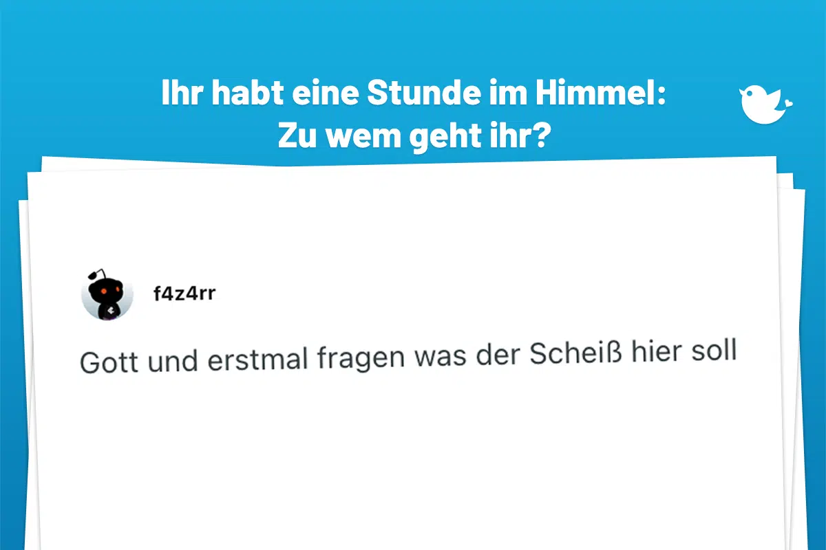 Gott und erstmal fragen was der Scheiß hier soll