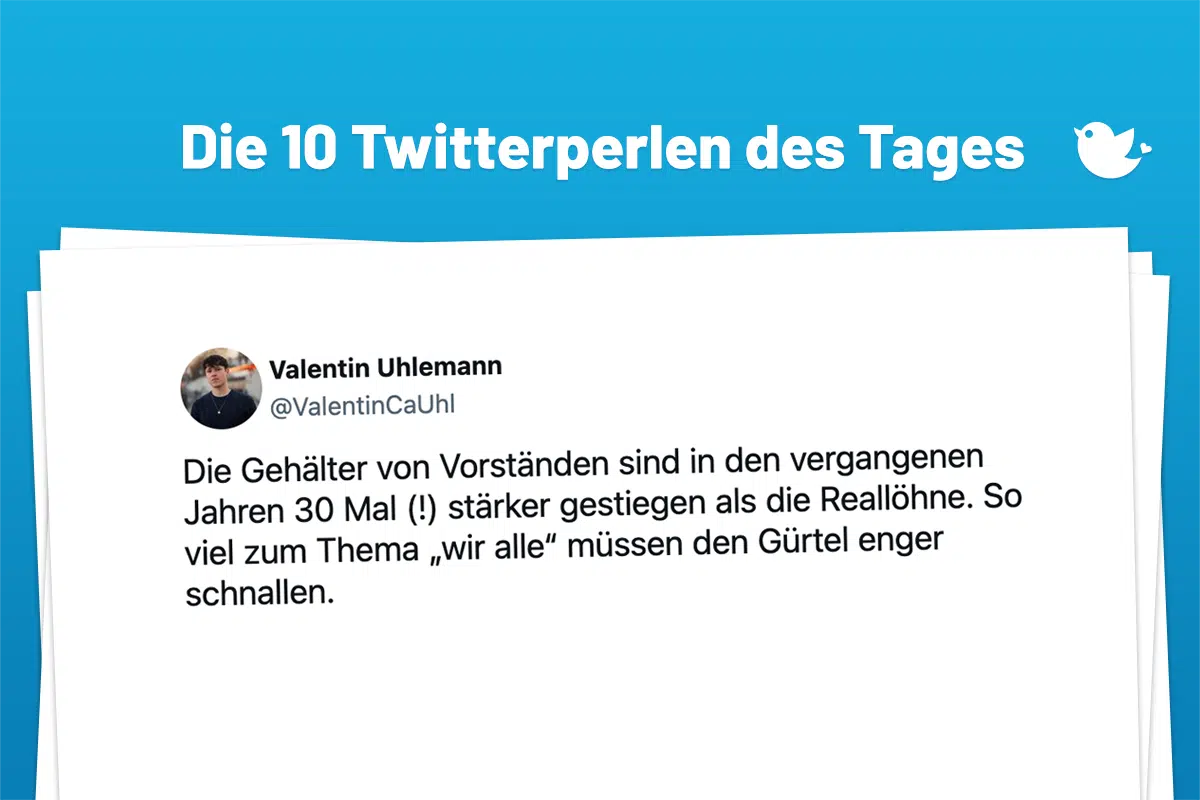 Die Gehälter von Vorständen sind in den vergangenen Jahren 30 Mal (!) stärker gestiegen als die Reallöhne. So viel zum Thema „wir alle" müssen den Gürtel enger schnallen.