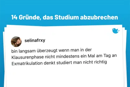 Schnauze voll von Vorlesungen: 14 verkürzte Geschichten übers abgebrochene Studium: bin langsam überzeugt wenn man in der Klausurenphase nicht mindestens ein Mal am Tag an Exmatrikulation denkt studiert man nicht richtig