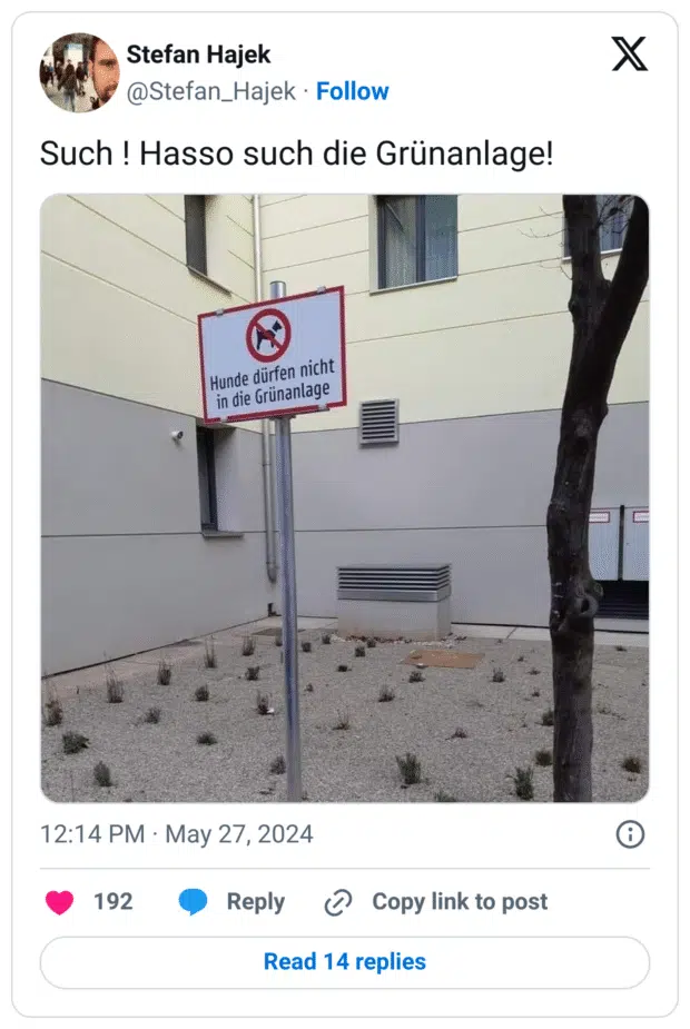 Such ! Hasso such die Grünanlage!