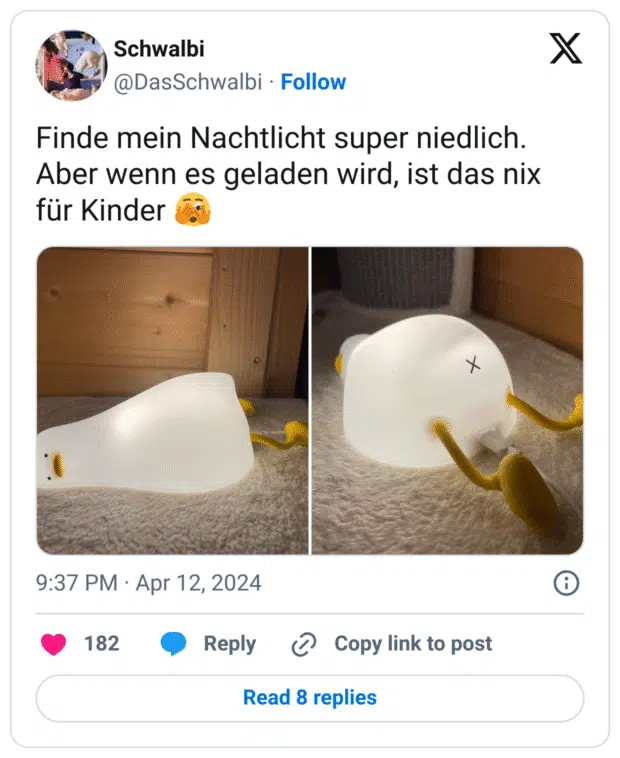 Finde mein Nachtlicht super niedlich. Aber wenn es geladen wird, ist das nix für Kinder :gesicht_mit_großem_auge: