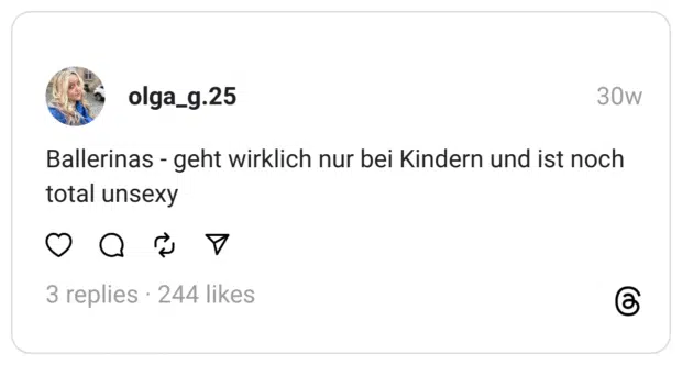Ballerinas - geht wirklich nur bei Kindern und ist noch total unsexy
