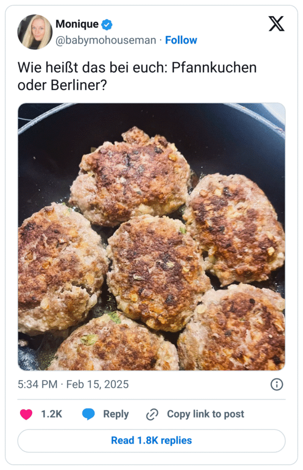 Wie heißt das bei euch: Pfannkuchen oder Berliner?
