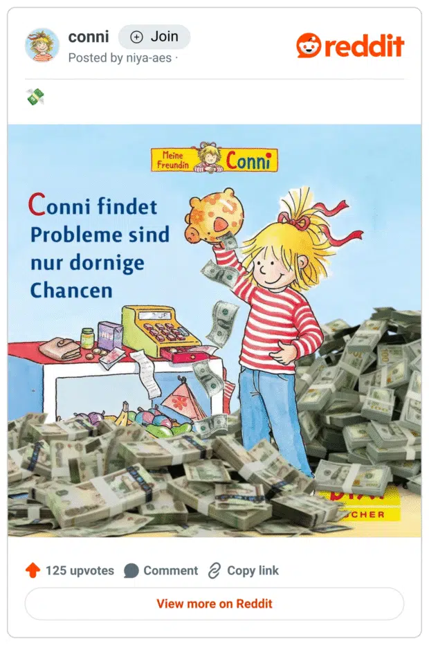 Conni findet Probleme sind nur dornige Chancen 125 upvotes