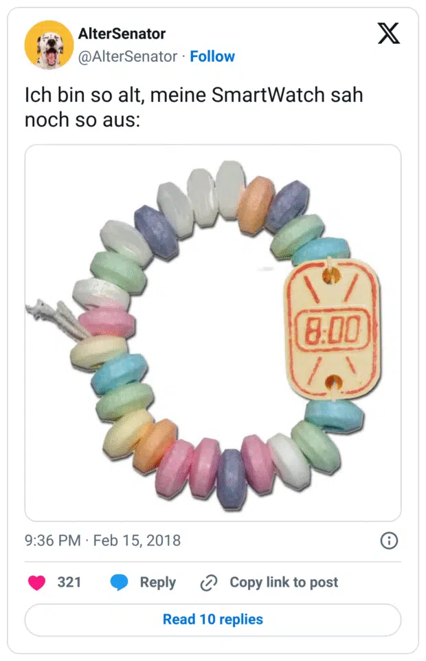 Ich bin so alt, meine SmartWatch sah noch so aus:
