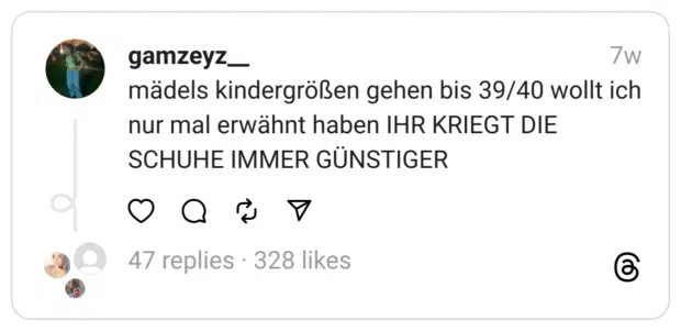 mädels kindergrößen gehen bis 39/40 wollt ich nur mal erwähnt haben IHR KRIEGT DIE SCHUHE IMMER GÜNSTIGER
