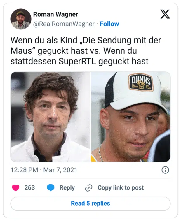Wenn du als Kind „Die Sendung mit der Maus“ geguckt hast vs. Wenn du stattdessen SuperRTL geguckt hast
