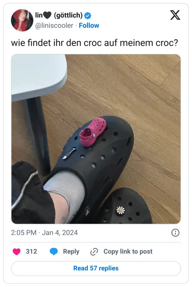 wie findet ihr den croc auf meinem croc?
