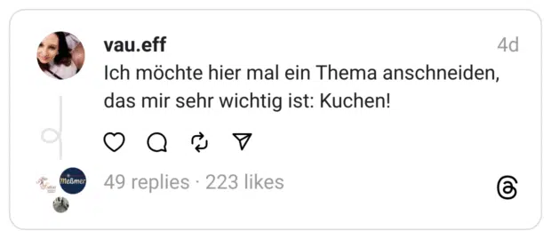 Ich möchte hier mal ein Thema anschneiden, das mir sehr wichtig ist: Kuchen!