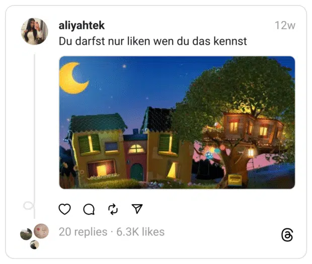 Du darfst nur liken wen du das kennst
