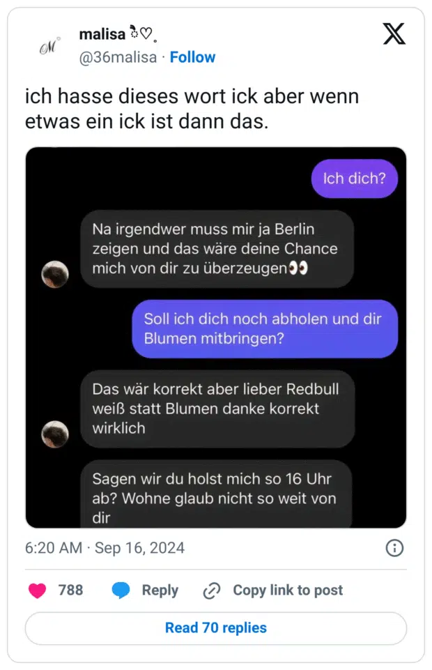 ich hasse dieses wort ick aber wenn etwas ein ick ist dann das.
