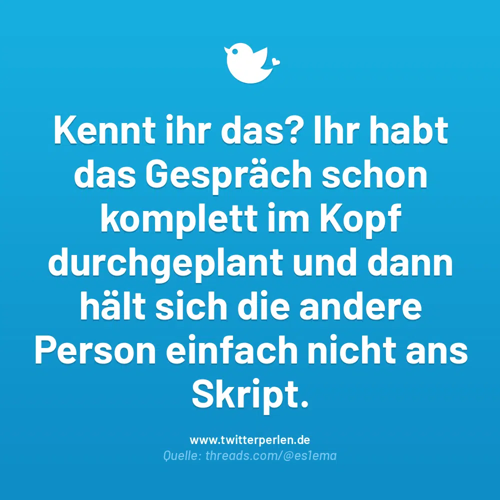 Kennt ihr das? Ihr habt das Gespräch schon komplett im Kopf durchgeplant und dann hält sich die andere Person einfach nicht ans Skript.