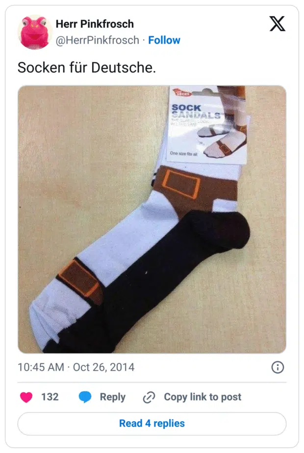 Socken für Deutsche.
