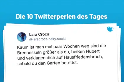 Kaum ist man mal paar Wochen weg sind die Brennesseln größer als du, heißen Hubert und verklagen dich auf Hausfriedensbruch, sobald du den Garten betrittst