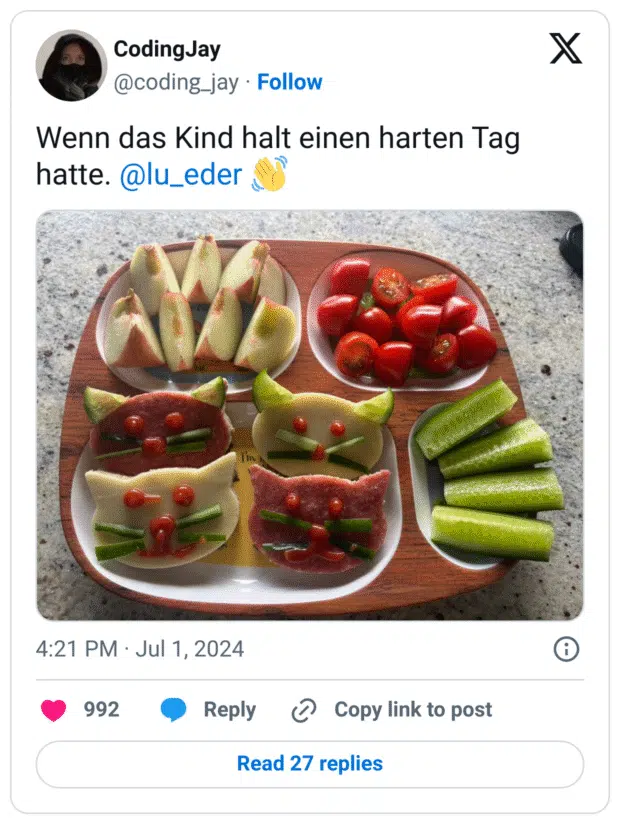Wenn das Kind halt einen harten Tag hatte.