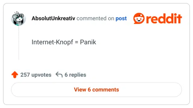 Internet-Knopf = Panik