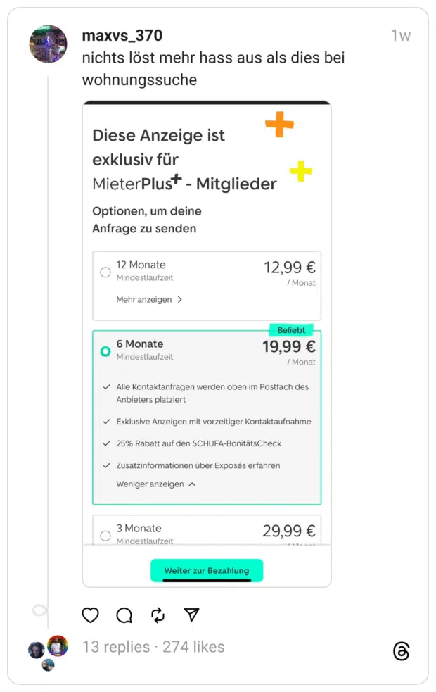 nichts löst mehr hass aus als dies bei wohnungssuche