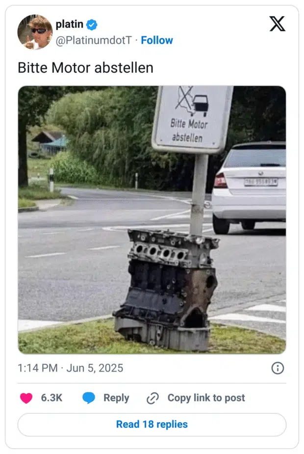 Bitte Motor abstellen