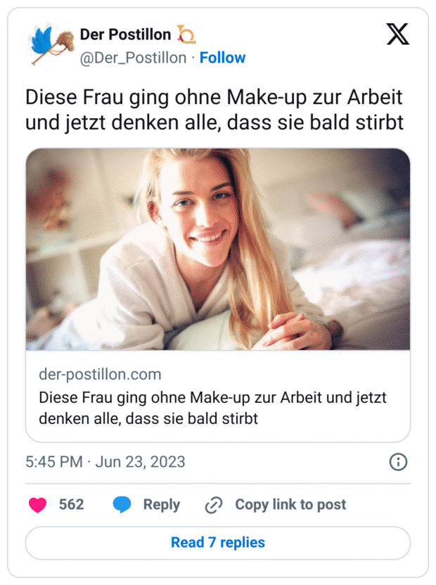 Diese Frau ging ohne Make-up zur Arbeit und jetzt denken alle, dass sie bald stirbt

