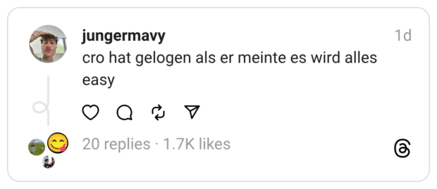 cro hat gelogen als er meinte es wird alles easy
