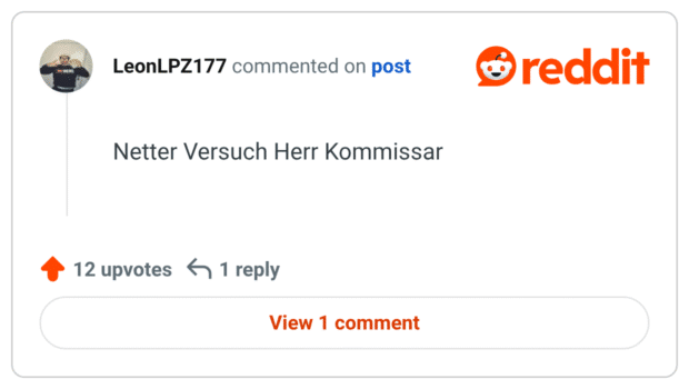 Netter Versuch Herr Kommissar