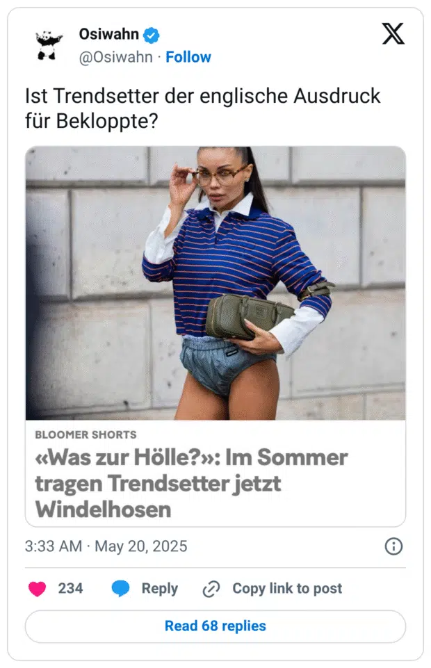 Ist Trendsetter der englische Ausdruck für Bekloppte?