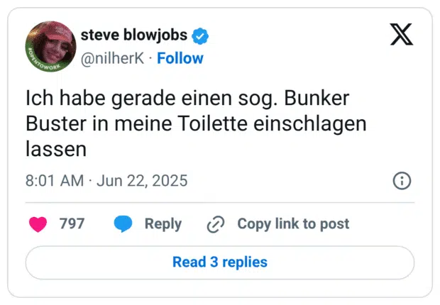 Ich habe gerade einen sog. Bunker Buster in meine Toilette einschlagen lassen