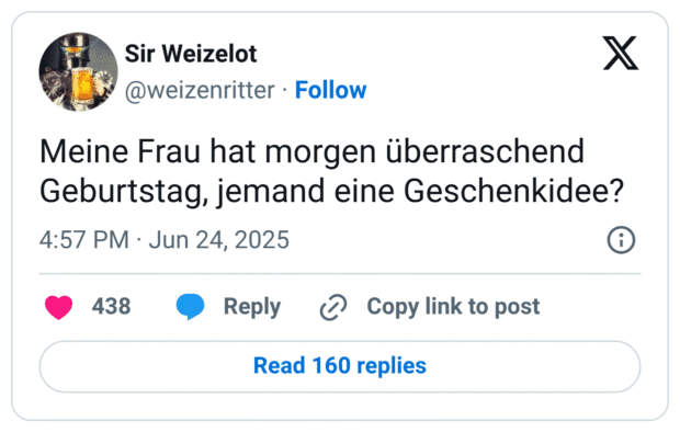 Meine Frau hat morgen überraschend Geburtstag, jemand eine Geschenkidee?